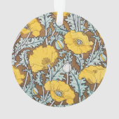 ポピーイラストレーション黄色の花 オーナメント (裏面)