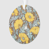 ポピーイラストレーション黄色の花 オーナメント (正面)