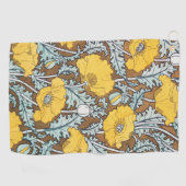 ポピーイラストレーション黄色の花 ゴルフタオル (横)