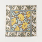 ポピーイラストレーション黄色の花 タペストリー (正面(横))