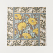 ポピーイラストレーション黄色の花 タペストリー (正面)