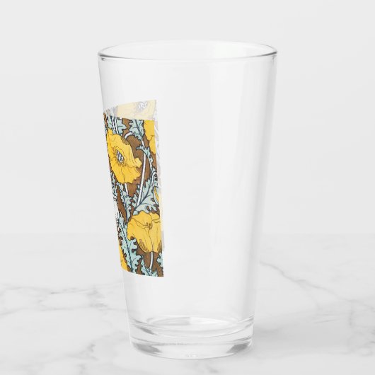 ポピーイラストレーション黄色の花 タンブラーグラス (左)
