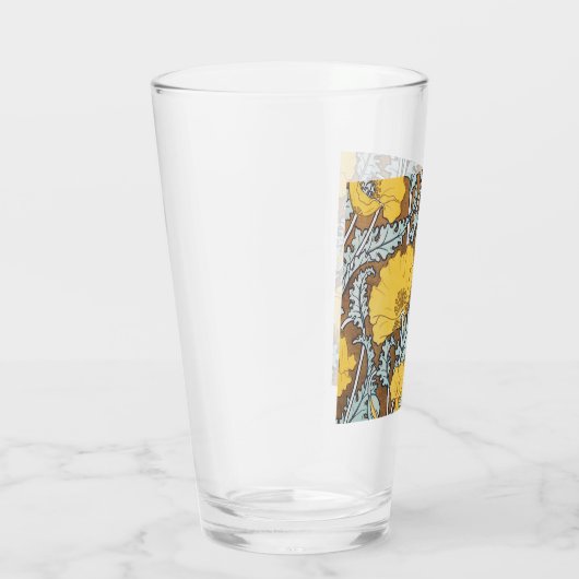 ポピーイラストレーション黄色の花 タンブラーグラス (右)