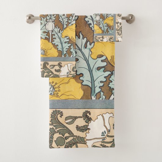 ポピーイラストレーション黄色の花 バスタオルセット (インサイチュ)