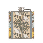 ポピーイラストレーション黄色の花 フラスク (裏面)