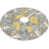 ポピーイラストレーション黄色の花 ブラッシュドポリエステルツリースカート (アングル)