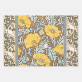 ポピーイラストレーション黄色の花 ラッピングペーパーシート (正面)