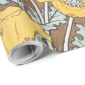 ポピーイラストレーション黄色の花 ラッピングペーパー (ロールコーナー)