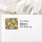 ポピーイラストレーション黄色の花 ラベル (インサイチュ)