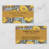 ポピーイラストレーション黄色の花 名刺 (正面/裏面)