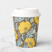 ポピーイラストレーション黄色の花 紙コップ (裏面)