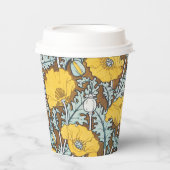 ポピーイラストレーション黄色の花 紙コップ (正面)