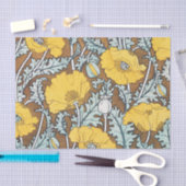 ポピーイラストレーション黄色の花 薄葉紙 (クラフト)