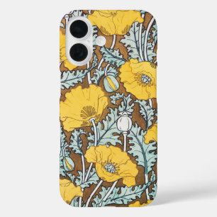 ポピーイラストレーション黄色の花 iPhone 16ケース
