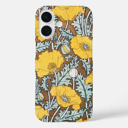 ポピーイラストレーション黄色の花 Case-Mate iPhoneケース (裏面)