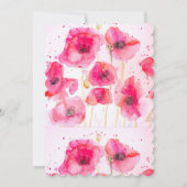 ポピーウォーターカラーフラワーフローラ結婚式招待状 招待状 (裏面)