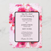 ポピーウォーターカラーフラワーフローラ結婚式招待状 招待状 (正面/裏面)