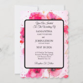 ポピーウォーターカラーフラワーフローラ結婚式招待状 招待状 (正面)