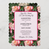 ポピーウォーターカラーフラワーフローラ結婚式招待状 招待状 (正面/裏面)