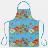 ポピーウォーターカラーポピーズフラワーフローラアートエプロン エプロン (正面)