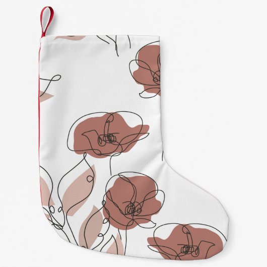 ポピーエレガントの花の継ぎ目のないパターン スモールクリスマスストッキング (正面)