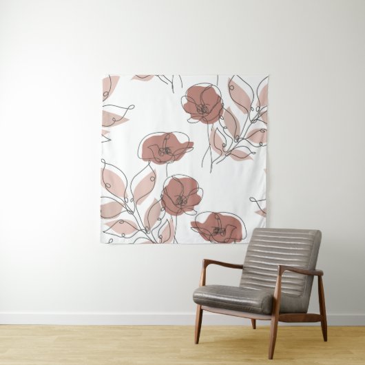 ポピーエレガントの花の継ぎ目のないパターン タペストリー (インサイチュ)