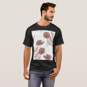 ポピーエレガントの花の継ぎ目のないパターン Tシャツ (正面フル)