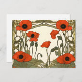 ポピーエレガントズアールヌーボー ポストカード (正面/裏面)