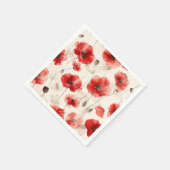 ポピーエレガントズ柄のナプキン スタンダードカクテルナプキン (角)