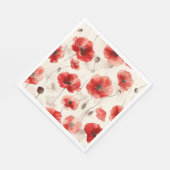 ポピーエレガントズ柄のナプキン スタンダードランチョンナプキン (角)