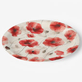 ポピーエレガントズ柄のナプキン ペーパープレート (アングル)