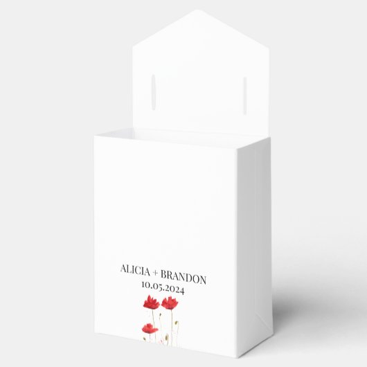 ポピーエレガントズ赤結婚モダンフローラ フェイバーボックス (オープン)