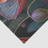 ポピーエレガントタペストリ王室のレッド&パープル，ゴールズ 薄葉紙 (詳細)