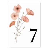 ポピーエレガントピー牧草地オレンジ色の花 テーブルナンバー (正面)