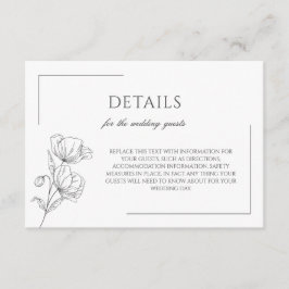 ポピーエレガントフラワー結婚シックのエンクロージャカード エンクロージャーカード