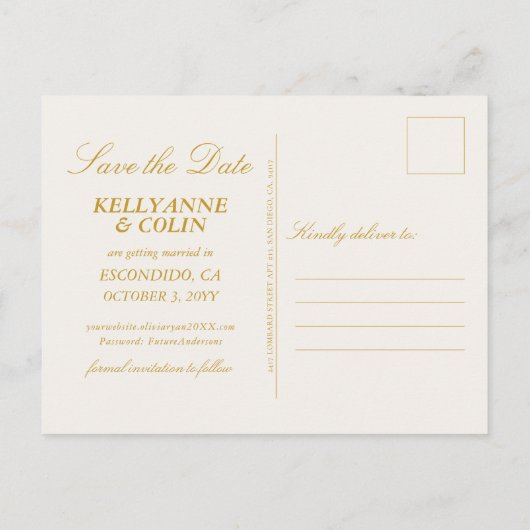 ポピーエレガントボタニカルポストカード日付を保存 ポストカード (裏面)