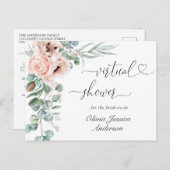 ポピーエレガントユーカリブライダルバーチャルシャワー ポストカード (正面/裏面)