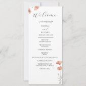 ポピーオレンジフラワー結婚式 プログラムカード 招待状 (正面)