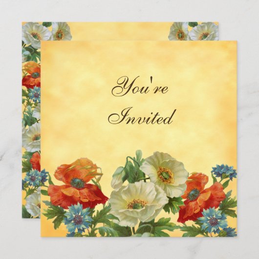 ポピーカスタムズガーデンパーティースクエア招待状 招待状 (正面/裏面)