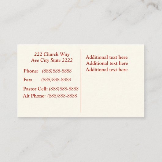 ポピーカスタム教会の名刺 名刺 (裏面)