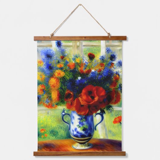ポピーカラフルとコーンフラワーのぶら下がったタペストリー 吊り下げ型タペストリー (正面)