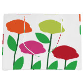 ポピーカラフルの花フローラ ラージペーパーバッグ (正面)