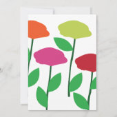 ポピーカラフルの花ベビーシャワー 招待状 (裏面)