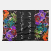 ポピーカラフルの花1/2折りキッチンタオル キッチンタオル (横)