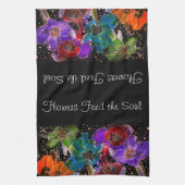 ポピーカラフルの花1/2折りキッチンタオル キッチンタオル (縦)