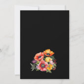 ポピーカラフルズブラックブライダルシャワー 招待状 (裏面)