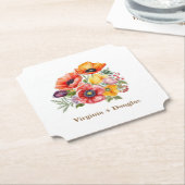 ポピーカラフルズ結婚コースター ペーパーコースター (アングル)