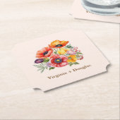 ポピーカラフルズ結婚コースター ペーパーコースター (アングル)