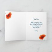 ポピーカラフルズ誕生日カード付きフィールド カード (内部)