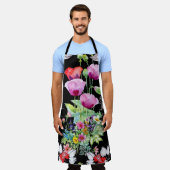 ポピーカラフルピー夏の花パターン エプロン (着用した状態)